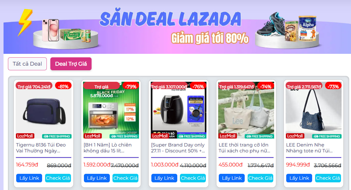 săn sale lazada giảm giá đến 80%