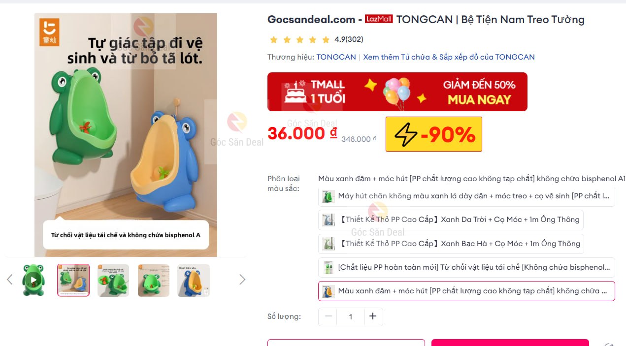 Lụm bệ tiểu nam cho bé giá chỉ 3x cực rẻ.
- Thiết kế treo tường tiết kiệm không gian, phù hợp cho bé tập thói quen tự lập.
- Kiểu dáng ếch dễ thương, chất liệu bền bỉ và dễ dàng vệ sinh sau khi sử dụng.
👉Mua ngay :  https://s.lazada.vn/s.MQewO?c=c&t=p-i3WeuiO-sHCelGV
----
TONGCAN | Bệ Tiện Nam Treo Tường
