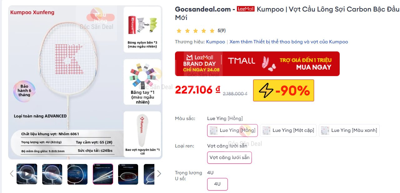 Vợt cầu lông Kumpoo sợi carbon giá 2xx tặng kèm nhiều quà.
- Vợt sợi carbon nhẹ, thiết kế khí động học giúp vung vợt nhanh và chính xác.
- Cực hợp cho ae mới bắt đầu tập luyện, tay cầm êm ái dễ kiểm soát.
👉 https://s.lazada.vn/s.MOhTs?c=c&t=p-iEX9vXy-s22peEtS
----
Kumpoo | Vợt Cầu Lông Sợi Carbon Bậc Đầu Mới