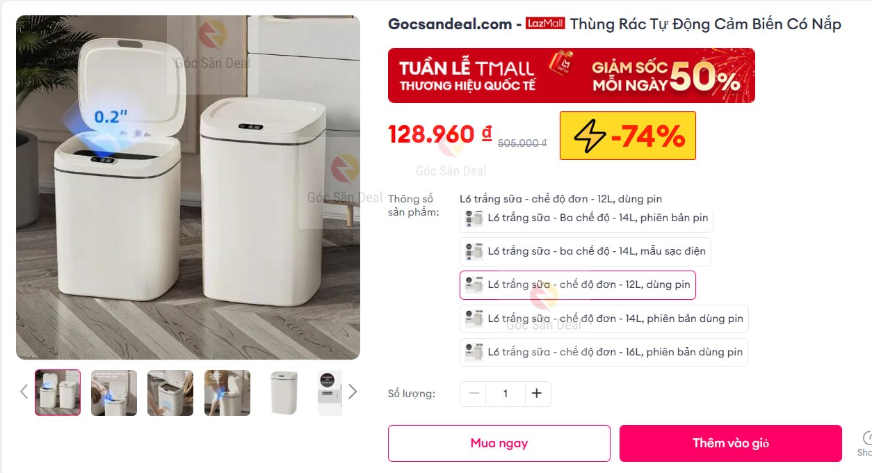 Húp thùng rác cảm ứng tự động 12L giá rẻ cho ae.
- Thùng rác thông minh có cảm biến tự mở nắp, dung tích 12L rộng rãi.
- Thiết kế hiện đại, phù hợp cho nhiều không gian từ phòng khách đến nhà bếp, giúp việc bỏ rác vệ sinh hơn.
👉Mua ngay :  https://s.lazada.vn/s.M9898?c=d&t=p-iEeqq7c-s23vceUL
----
Thùng Rác Tự Động Cảm Biến Có Nắp