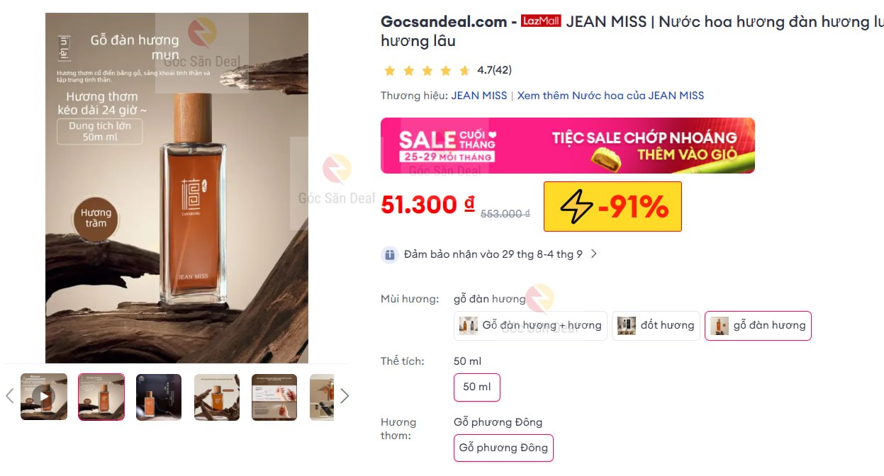 Vụt nước hoa JEAN MISS 50ml hương gỗ đàn hương giá rẻ cho ae.
- Nước hoa hương gỗ thanh tịnh, lưu hương lâu và mang lại cảm giác thư thái.
- Thiết kế bao bì trang nhã, phù hợp làm quà tặng hoặc sử dụng hàng ngày.
👉 https://s.lazada.vn/s.MlZsd?c=c&t=p-i3Vl6bn-sGp5Z2m
----
JEAN MISS | Nước hoa hương đàn hương lưu hương lâu
