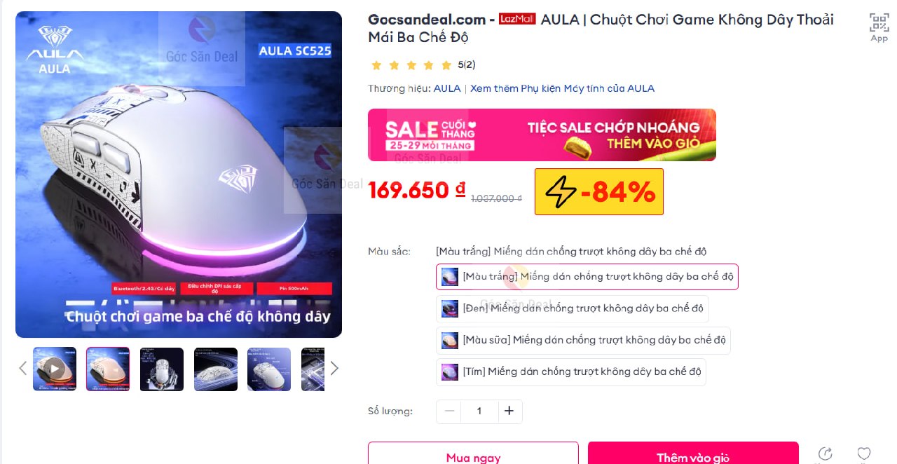 Húp chuột gaming không dây AULA SC525 giá rẻ cho ae.
- Chuột thiết kế công thái học, hỗ trợ 3 chế độ kết nối, cảm biến độ chính xác cao.
- Hoàn hảo cho game thủ FPS hoặc làm việc văn phòng, thao tác mượt mà và cực kỳ thoải mái.
👉 https://s.lazada.vn/s.Ml0z9?c=d&t=p-i3dHwnt-sHmc2gu
----
AULA | Chuột Chơi Game Không Dây Thoải Mái Ba Chế Độ