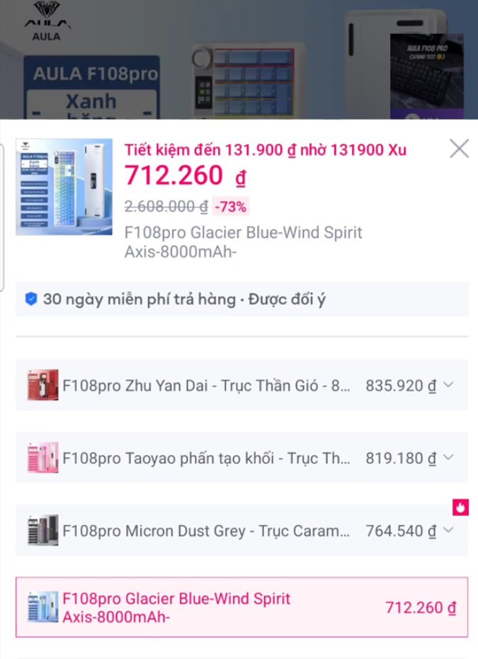 Vụt bàn phím cơ AULA F108 Pro giá 712K, áp max xu cực hời.
- Bàn phím cơ thiết kế công thái học, hỗ trợ kết nối Bluetooth 3 chế độ linh hoạt.
- Cấu trúc bền bỉ với công tắc cơ chính xác, phù hợp cho cả nhu cầu văn phòng và gaming chuyên nghiệp.
👉 Mua ngay  :  https://s.lazada.vn/s.NiAmq?c=a&t=p-i3Zsn0h-sHIJto9
----
AULA | Bàn Phím Cơ Chơi Game Ergonomic Bluetooth 3 Chế Độ
❗️Để săn được giá tốt nhất, hãy nhớ áp max xu theo hướng dẫn tại : https://t.me/gocsandeal/74740