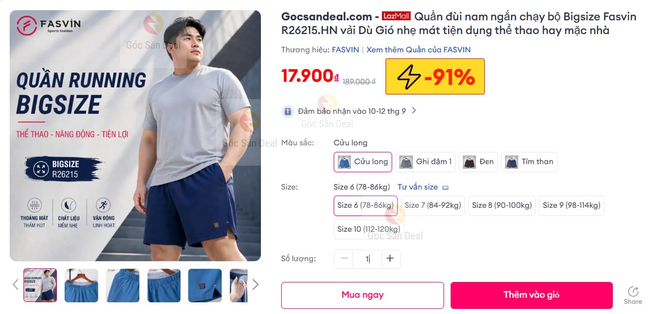 Quần đùi chạy bộ Fasvin bigsize chất vải gió mát giá rẻ cho ae
- Quần chất liệu vải gió siêu mềm nhẹ, phù hợp mặc chạy bộ hay mặc nhà đều thoải mái.
- Sản phẩm gia công tại Việt Nam, đường may chắc chắn, ae nào thích đồ rộng rãi thì múc ngay.
👉 https://s.lazada.vn/s.Mwyun?c=d&t=p-iEgfZsZ-s2439Bv9
----
Quần đùi nam ngắn chạy bộ Bigsize Fasvin R26215.HN vải Dù Gió nhẹ mát tiện dụng thể thao hay mặc nhà