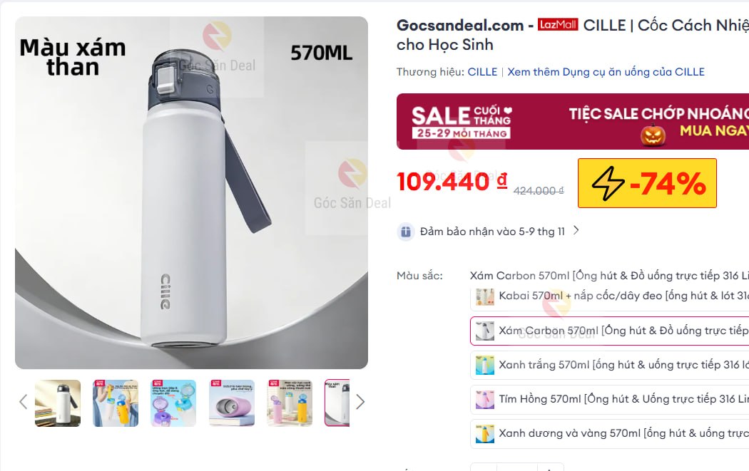 CILLE | Cốc Cách Nhiệt Có Ống Hút Inox 316 cho Học Sinh