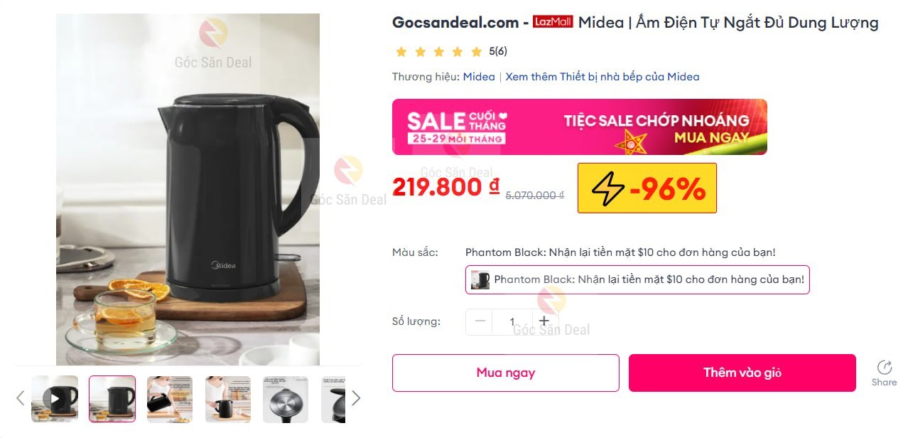 Ấm đun siêu tốc Midea inox 304 giá rẻ cho ae cần.
- Dung tích 1.7 lít, chất liệu inox 304 bền bỉ và an toàn.
- Tính năng tự ngắt thông minh, đun sôi nhanh và cách nhiệt tốt, dùng ở nhà hay ký túc xá đều tiện.
👉 https://s.lazada.vn/s.Mnda2?c=c&t=p-iEX5FRu-s2353KZC
----
Midea | Ấm Điện Tự Ngắt Đủ Dung Lượng