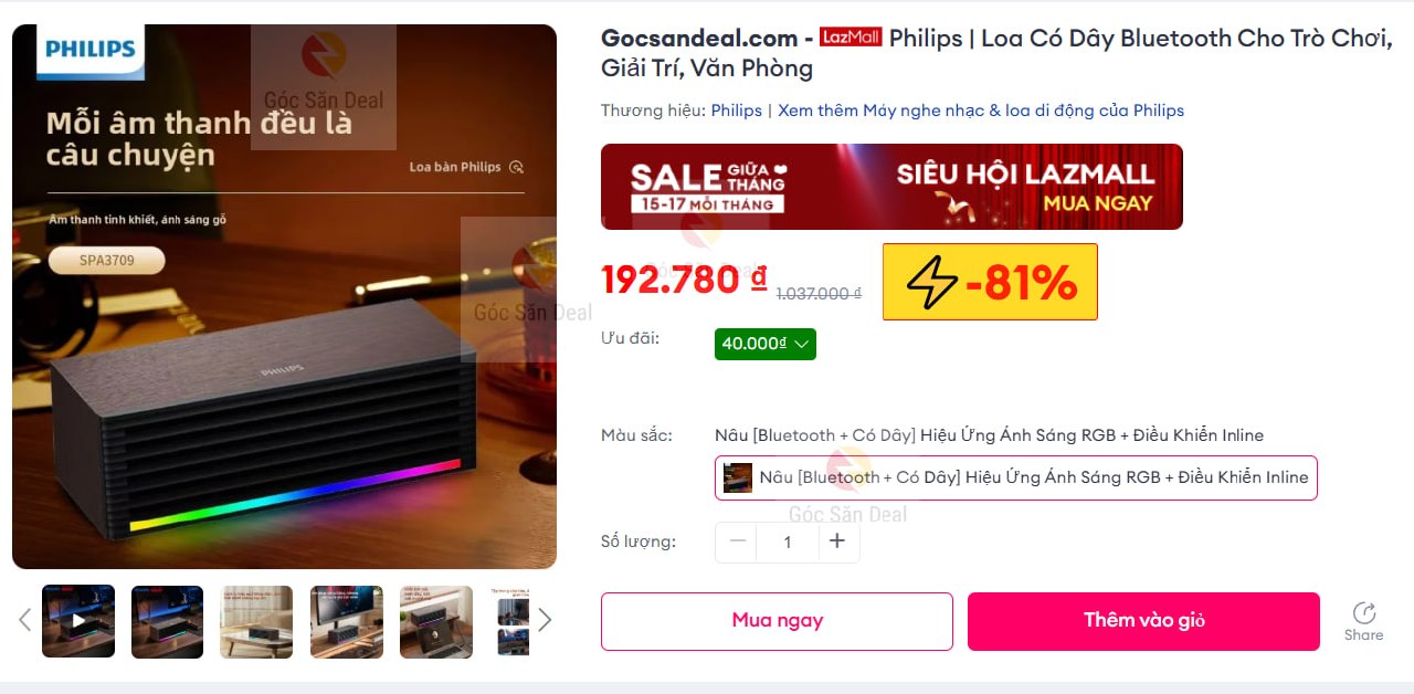 Vụt loa Philips SPA3709 giá 192K, rẻ nửa giá cho ae.
- Thiết kế vỏ gỗ sang trọng, kết nối Bluetooth không dây và có dây linh hoạt.
- Âm thanh chất lượng cao, cực hợp để làm việc văn phòng hoặc giải trí tại bàn làm việc.
👉 Mua ngay  :  https://s.lazada.vn/s.MiMC4?c=d&t=p-iEd8G6V-s23nwAAi
----
Philips | Loa Có Dây Bluetooth Cho Trò Chơi, Giải Trí, Văn Phòng