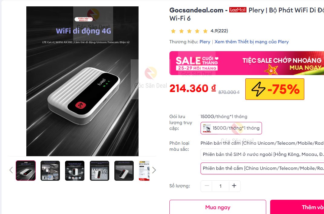 Bộ phát WiFi di động Plery giá 214k cho ae cần kết nối mạng ổn định.
- Hỗ trợ SIM kép, chuẩn WiFi 6 cho tốc độ mạng cực nhanh và mượt mà.
- Thiết kế plug-and-play đơn giản, dùng tốt cho cả nhu cầu cá nhân hay lắp trên ô tô.
👉 https://s.lazada.vn/s.MM70l?c=c&t=p-iEdNcmy-s23uJc0Y
----
Plery | Bộ Phát WiFi Di Động Hỗ Trợ SIM Card Wi-Fi 6