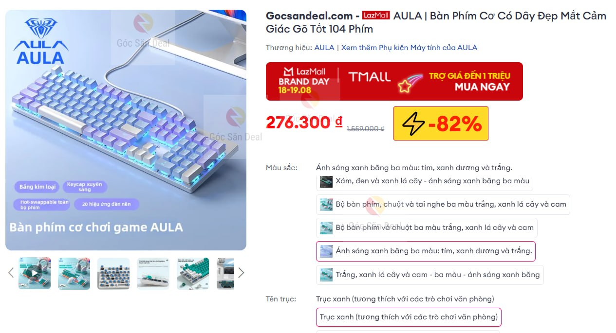 Bàn phím cơ AULA 104 phím giá 276K cực hợp cho hssv.
- Bàn phím cơ full-size 104 phím, hỗ trợ hotswap dễ dàng thay thế switch.
- Thiết kế bền bỉ, gõ êm, phù hợp cho nhu cầu làm việc và học tập lâu dài.
👉 Mua ngay :  https://s.lazada.vn/s.Mjv1D?c=d&t=p-i3aNB9O-sHNTf5K
----
AULA | Bàn Phím Cơ Có Dây Đẹp Mắt Cảm Giác Gõ Tốt 104 Phím