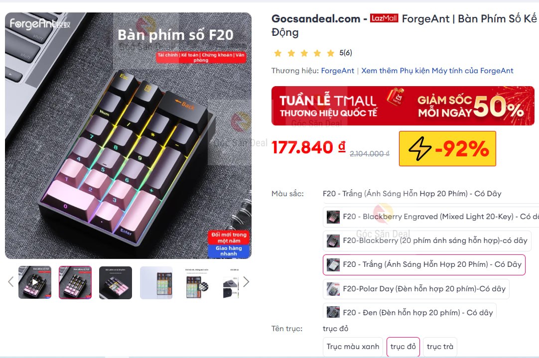 Bàn phím số cơ ForgeAnt F20 giá rẻ chỉ nửa giá cho ae kế toán.
- Bàn phím cơ di động, layout chuyên dụng cho nhập liệu số, cực kỳ tiện lợi.
- Thiết kế chắc chắn, cảm giác gõ êm, tương thích tốt với nhiều dòng máy tính.
👉 https://s.lazada.vn/s.Mrr1g?c=d&t=p-iEdixaU-s23qag6L
----
ForgeAnt | Bàn Phím Số Kế Toán Kompact Di Động F20