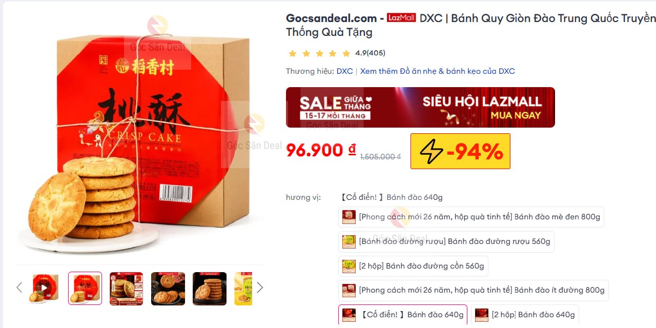 Vụt bánh quy đào DXC 640g giá chưa đầy 100K cho ae.
- Bánh quy hạt đào thơm ngon, giòn rụm, hương vị truyền thống Trung Quốc.
- Đóng hộp sang trọng, thích hợp làm quà tặng ý nghĩa cho người thân hoặc người lớn tuổi.
👉Mua ngay :  https://s.lazada.vn/s.MiMq0?c=c&t=p-i3dLu1R-sHnMyMz
----
DXC | Bánh Quy Giòn Đào Trung Quốc Truyền Thống Quà Tặng