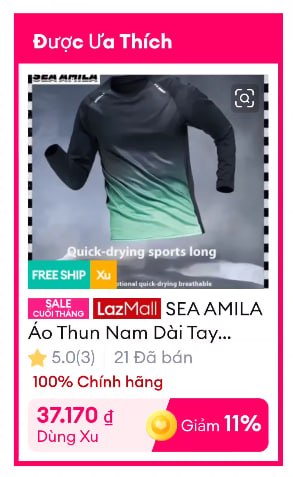 Áo thun thể thao dài tay giá rẻ cho ae tập luyện.
- Vải lưới thoáng khí, thấm hút mồ hôi và nhanh khô.
- Thiết kế rộng rãi, form dáng thể thao mặc chạy bộ hay tập gym đều mát mẻ.
👉 https://s.lazada.vn/s.MpwDT?c=d&t=p-i3cx1fZ-sHjQCen
----
SEA AMILA Áo Thun Nam Dài Tay Nhanh Khô Áo Rộng Rãi Tập Luyện Chạy Bộ Tập Thể Dục