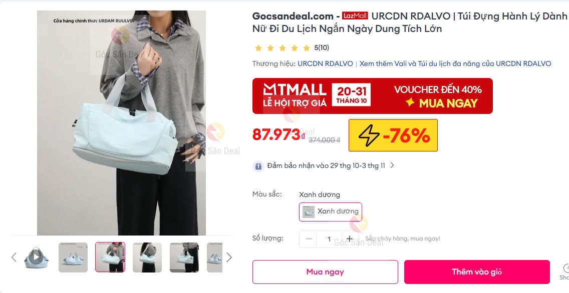 Túi du lịch URCDN RDALVO giá rẻ cho chị em
- Túi đựng hành lý dung tích lớn, chất liệu vải dày dặn và bền bỉ.
- Thiết kế thời trang, có khóa kéo ẩn mở rộng đựng được nhiều đồ, tiện lợi cho chuyến đi ngắn ngày.
👉 https://s.lazada.vn/s.s4UZk?t=p-iEha16Y-s246mZry
----
URCDN RDALVO | Túi Đựng Hành Lý Dành Cho Nữ Đi Du Lịch Ngắn Ngày Dung Tích Lớn