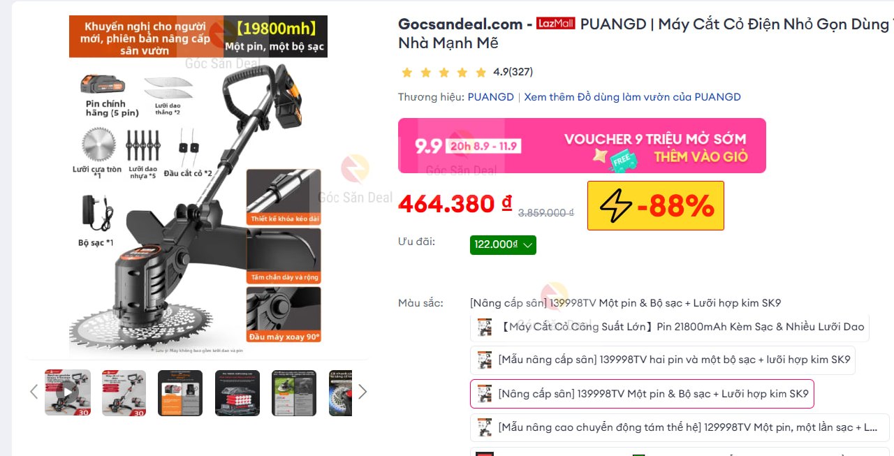 Húp máy cắt cỏ điện PUANGD giá 4xx cho ae làm vườn
- Thiết kế nhỏ gọn, nhẹ nhàng, dễ sử dụng cho cả người mới bắt đầu.
- Máy chạy pin linh hoạt, bền bỉ, hỗ trợ tốt công việc làm vườn tại nhà. Ae nhớ lưu mã dưới sản phẩm nhé.
👉 https://s.lazada.vn/s.MvuWh?c=c&t=p-i3cxw8S-sHjWTPh
----
PUANGD | Máy Cắt Cỏ Điện Nhỏ Gọn Dùng Tại Nhà Mạnh Mẽ