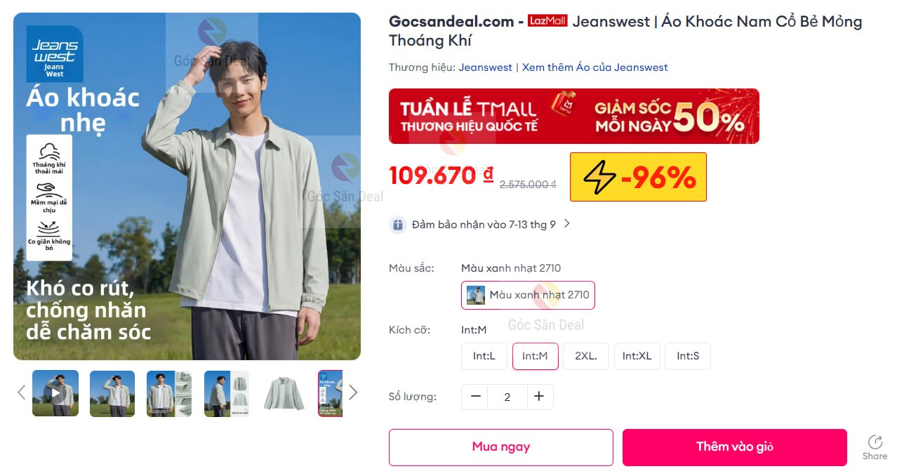 Áo khoác nam Jeanswest mỏng nhẹ giá chỉ 1 lốp cho ae.
- Thiết kế cổ bẻ thời trang, chất liệu thoáng khí, cực hợp cho mùa hè.
- Form áo gọn gàng, nhẹ nhàng dễ mặc, giá sale rẻ mà lại được freeship nữa.
👉 https://s.lazada.vn/s.MqymR?c=d&t=p-iEd7v3m-s23mvNsW
----
Jeanswest | Áo Khoác Nam Cổ Bẻ Mỏng Thoáng Khí