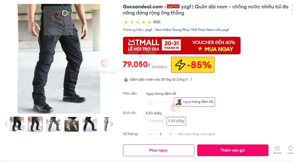Quần dài chống nước yzgf giá rẻ cho ae size 50-60kg
- Thiết kế dáng rộng ống thẳng phong cách chiến thuật, nhiều túi đa năng tiện lợi.
- Chất liệu chống thấm tốt, đường may chắc chắn thoải mái mặc đi chơi hay dã ngoại.
👉 https://s.lazada.vn/s.s4TSS?t=p-iEf1hTX-s247RZGU
----
yzgf | Quần dài nam – chống nước nhiều túi đa năng dáng rộng ống thẳng