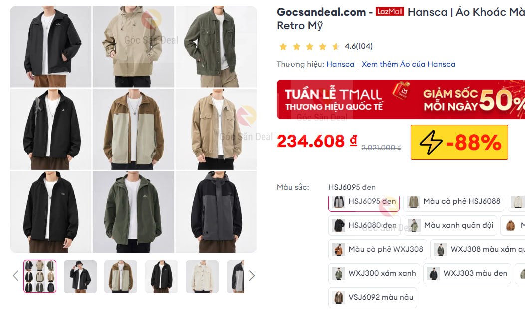 Áo khoác nam Hansca phong cách Retro Mỹ giá rẻ cho ae đây.
- Thiết kế màu block cổ điển, chất liệu thoáng khí, mặc mùa xuân hay dạo phố đều hợp.
- Form áo chuẩn phong cách Mỹ, chất lượng tốt so với tầm giá, ae nên săn thêm mã.
👉 https://s.lazada.vn/s.MqyIo?c=d&t=p-i3UQzHP-sGeLIBj
----
Hansca | Áo Khoác Màu Block Phong Cách Retro Mỹ