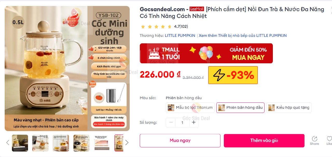 Nồi đun trà và nước đa năng giá 2xx quá hời cho ae.
- Nồi đa năng dùng đun nước, pha trà, nhỏ gọn đặt bàn làm việc cực tiện.
- Thân ấm bằng kính dày bền bỉ, không mùi lạ, lại còn được tặng kèm đế lót ly.
👉 Mua ngay :  https://s.lazada.vn/s.M8yiD?c=d&t=p-i3U3FhK-sGqjKXd
----
[Phích cắm dẹt] Nồi Đun Trà & Nước Đa Năng Có Tính Năng Cách Nhiệt