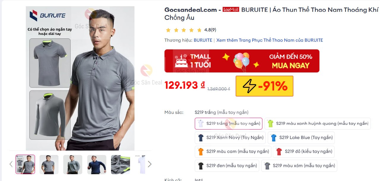Vụt áo thun thể thao BURUITE giá 129K, thoáng khí cho ae tập luyện.
- Chất liệu vải thoáng khí, nhanh khô giúp ae thoải mái khi vận động mạnh.
- Thiết kế đa năng phối cổ polo hiện đại, phù hợp mặc đi tập hoặc phối đồ thường ngày.
👉Mua ngay :  https://s.lazada.vn/s.MRoh9?c=d&t=p-iEdlC4c-s23qq5MT
----
BURUITE | Áo Thun Thể Thao Nam Thoáng Khí Chống Ẩu