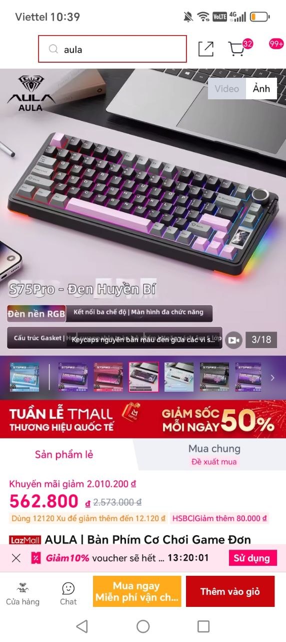 Lụm bàn phím cơ AULA S75 Pro giá rẻ chưa từng có cho ae.
- Bàn phím cơ hỗ trợ hotswap dễ dàng thay switch, kết nối 3 chế độ không dây cực tiện.
- Thiết kế tối ưu cho game thủ, ae tùy chỉnh switch thoải mái theo sở thích gõ phím cá nhân.
👉 https://gocsandeal.com/sandeal/VyNz9xo
----
AULA | Bàn Phím Cơ Chơi Game Đơn Giản Wolf Spider S75 Pro