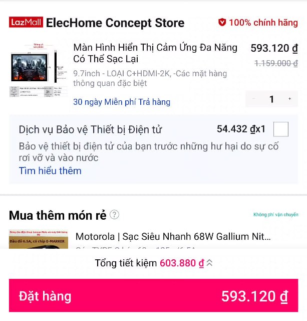 Húp màn hình cảm ứng đa năng giá 5xx cho ae dùng sơ cua
- Màn hình hiển thị đa năng, hỗ trợ cảm ứng, có tích hợp pin sạc tiện lợi.
- Nhỏ gọn, dễ dàng setup cho không gian làm việc hoặc dùng thay thế tạm thời rất ổn.
👉 https://s.lazada.vn/s.Mwhg8?c=c&t=p-iEe6xvM-s23snp7B
----
Màn Hình Hiển Thị Cảm Ứng Đa Năng Có Thể Sạc Lại