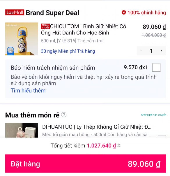 Húp bình giữ nhiệt CHICUTOM inox 316 giá chưa tới 100K cho ae.
- Ruột inox 316 an toàn, có ống hút tiện lợi, nắp đậy kín không rò rỉ nước.
- Thiết kế chắc chắn, bền bỉ và giữ nhiệt ổn áp, mức giá quá hời cho ae săn deal.
👉Mua ngay :  https://s.lazada.vn/s.M8y9r?c=c&t=p-iEe61R9-s23sLEOL
----
CHICU TOM | Bình Giữ Nhiệt Có Ống Hút Dành Cho Học Sinh
