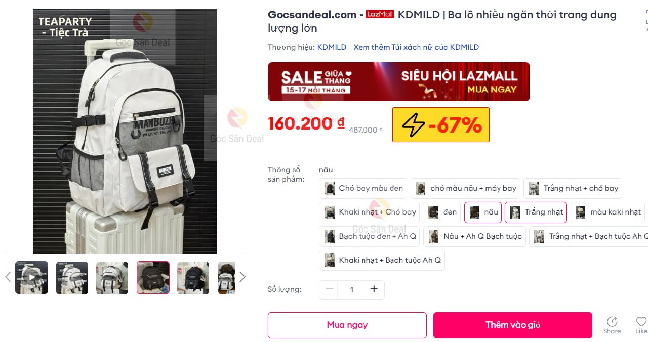 Ba lô KDMILD thời trang giá 160K cho ae đi làm, đi học.
- Thiết kế đa năng nhiều ngăn, sức chứa lớn thoải mái đựng đồ đạc.
- Kiểu dáng hợp thời trang phù hợp cho cả nam và nữ, độ bền cao dùng cho mọi nhu cầu từ học tập đến du lịch.
👉 Mua ngay :  https://s.lazada.vn/s.MiMz5?c=d&t=p-iEdUX9m-s23oaV50
----
KDMILD | Ba lô nhiều ngăn thời trang dung lượng lớn