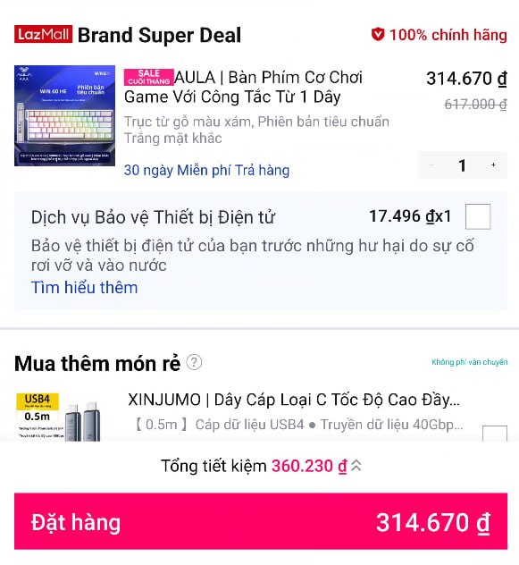 Vụt bàn phím AULA Win60 phiên bản màu trắng giá ngon.
- Bàn phím cơ trang bị công tắc từ phản hồi cực nhạy.
- Thiết kế trắng sạch sẽ, build chắc chắn, cảm giác gõ rất ổn so với tầm giá.
👉 https://s.lazada.vn/s.MKsoK?c=d&t=p-iEfjQEM-s23yPW1W
----
AULA | Bàn Phím Cơ Chơi Game Với Công Tắc Từ 1 Dây