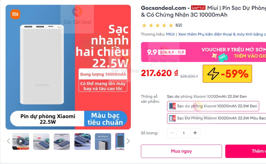 Húp sạc dự phòng MIUI 10000mAh 22.5W giá 216K cho ae cần nhỏ gọn
- Dung lượng 10000mAh, sạc nhanh 22.5W, thiết kế gọn nhẹ dễ mang đi.
- Đạt chứng nhận 3C an toàn, mang được lên máy bay, ae yên tâm dùng cho các chuyến du lịch.
👉 https://s.lazada.vn/s.MHyp3?c=c&t=p-iEcTDs4-s23jVY0e
----
Miui | Pin Sạc Dự Phòng An Toàn Trên Máy Bay & Có Chứng Nhận 3C 10000mAh