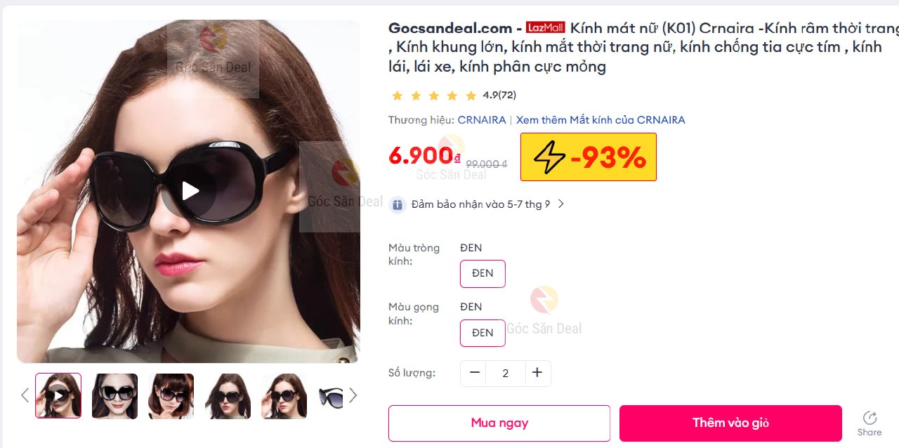 Húp kính mát thời trang cho chị em giá rẻ bất ngờ
- Thiết kế khung lớn phong cách, gọng nhựa PC bền đẹp.
- Kính chống tia UV bảo vệ mắt tốt, form ôm mặt cực sành điệu, ae mua tặng là chuẩn bài.
👉 https://s.lazada.vn/s.MrJEO?c=c&t=p-i1TvYan-s67qB18
----
Kính mát nữ (K01) Crnaira -Kính râm thời trang , Kính khung lớn, kính mắt thời trang nữ, kính chống tia cực tím , kính lái, lái xe, kính phân cực mỏng