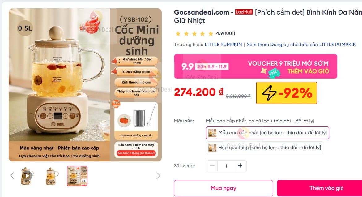 Lụm bình đun nước trong suốt 2xx cho ae dân văn phòng
- Bình đa năng dùng pha trà, giữ nhiệt tốt, thiết kế nhỏ gọn xinh xắn.
- AE chọn option cao cấp nhất để dùng ngon nhất nhé, tiện cho nhu cầu cá nhân.
👉 https://s.lazada.vn/s.Mvudc?c=d&t=p-i3UEO2c-sGqqvoD
----
[Phích cắm dẹt] Bình Kính Đa Năng Pha Trà & Giữ Nhiệt LITTLE PUMPKIN