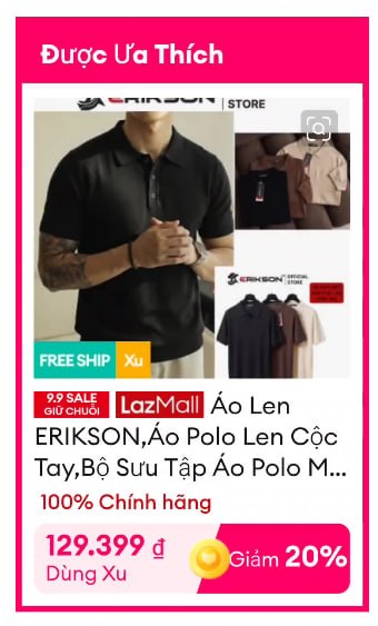 Lụm áo Polo len ERIKSON sale 75%, áp xu còn 129K cho ae.
- Chất liệu len dệt cao cấp, mềm mại, thoáng khí và co giãn cực tốt.
- Thiết kế polo cộc tay sang trọng, trẻ trung, cực hợp cho ae công sở hoặc đi dạo phố.
👉 https://s.lazada.vn/s.Mrr2u?c=d&t=p-iEeuxSf-s23v6C4n
----
Áo Len ERIKSON,Áo Polo Len Cộc Tay,Bộ Sưu Tập Áo Polo Mới Ra Mắt,Mang Phong Cách Trẻ Trung,Sang Trọng AL19