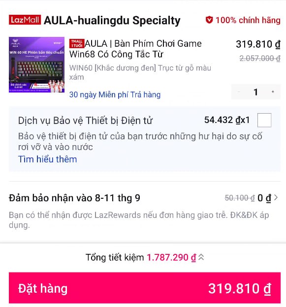 AULA | Bàn Phím Chơi Game Win68 Có Công Tắc Từ