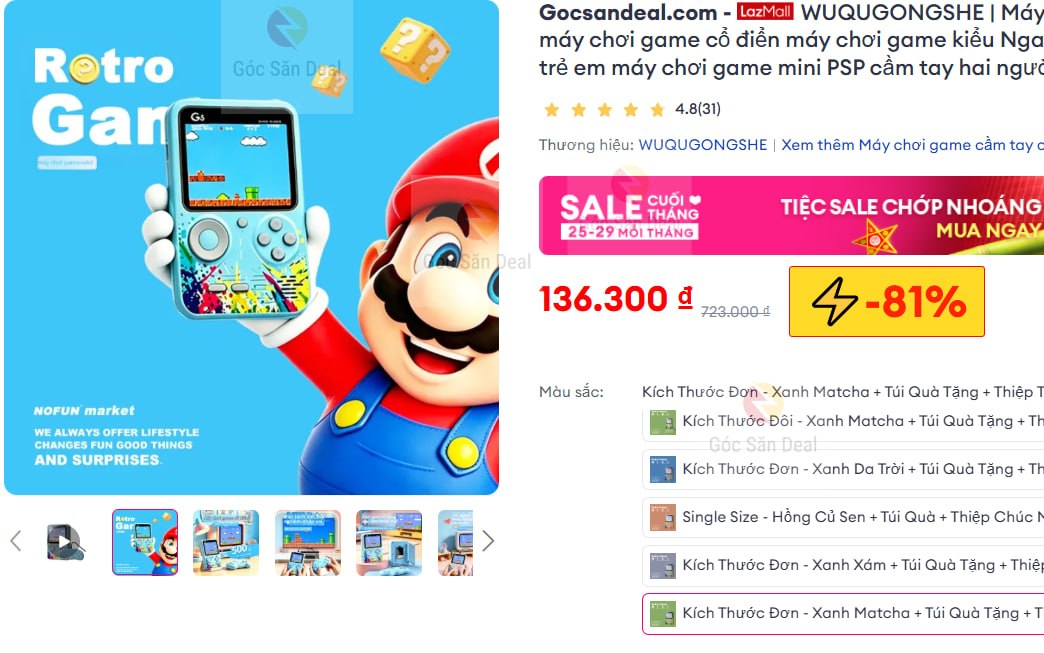 Máy chơi game retro cầm tay giá rẻ cho ae về nghịch.
- Thiết kế nhỏ gọn, chứa nhiều game cổ điển, pin dùng ổn.
- Món quà hoài niệm vui vẻ, dễ mang theo giải trí mọi lúc.
👉 https://s.lazada.vn/s.MpwBf?c=c&t=p-i3aEfUU-sHLIfMb
----
WUQUGONGSHE | Máy chơi game cầm tay máy chơi game cổ điển máy chơi game kiểu Nga cổ điển hoài niệm cho trẻ em máy chơi game mini PSP cầm tay hai người nhỏ gọn Mario