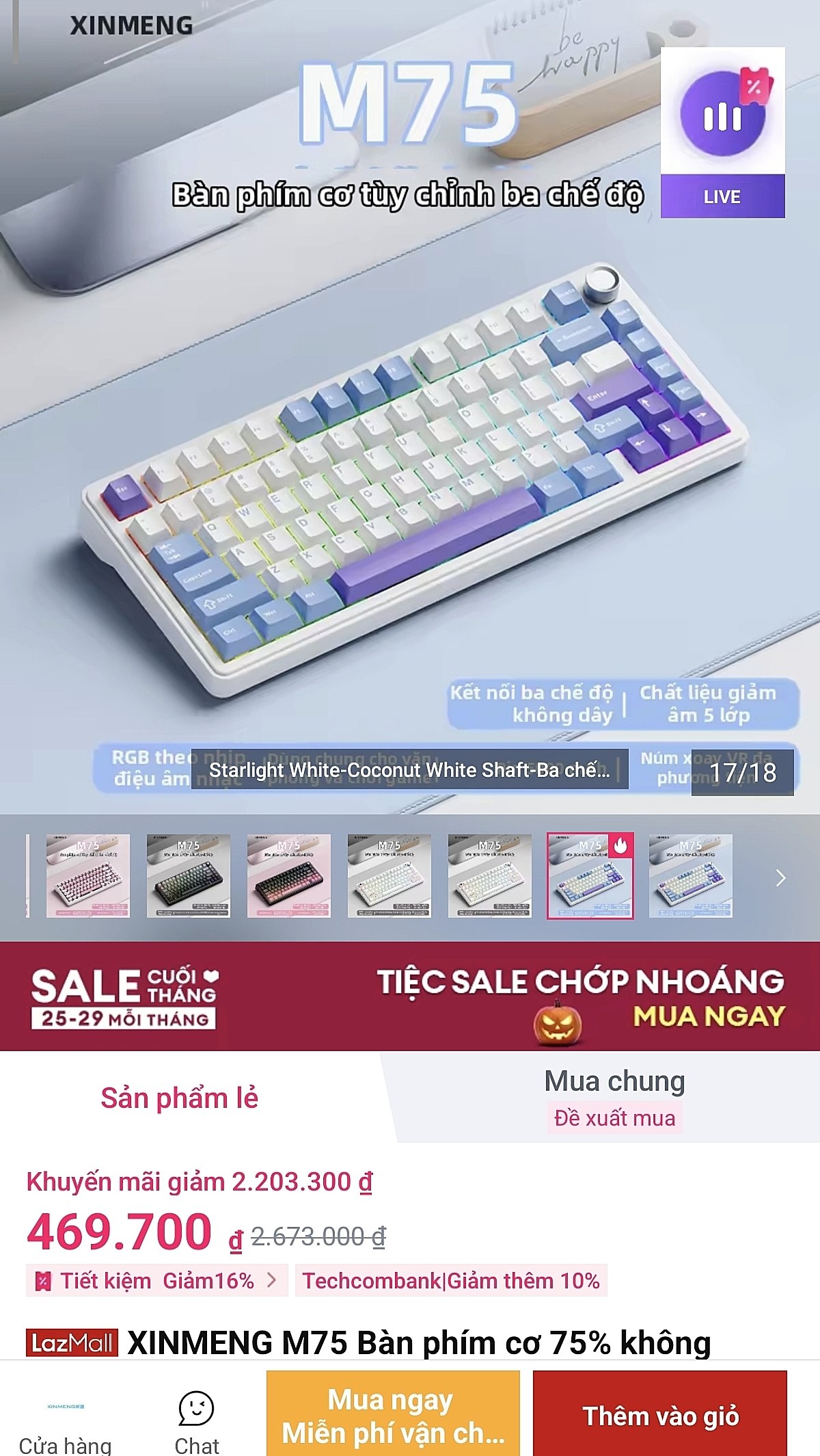 Bàn phím cơ XINMENG M75 3 chế độ giá ngon cho ae.
- Bàn phím 75% gọn gàng, kết nối 3 mode không dây tiện lợi.
- Hotswap dễ thay thế switch, đèn RGB tùy chỉnh, gõ êm phù hợp cả gaming lẫn văn phòng.
👉 https://s.lazada.vn/s.IpDrt?t=n
----
XINMENG M75 Bàn phím cơ 75% không dây Bluetooth 3 chế độ gaming văn phòng im lặng hot-swappable đèn RGB tùy chỉnh