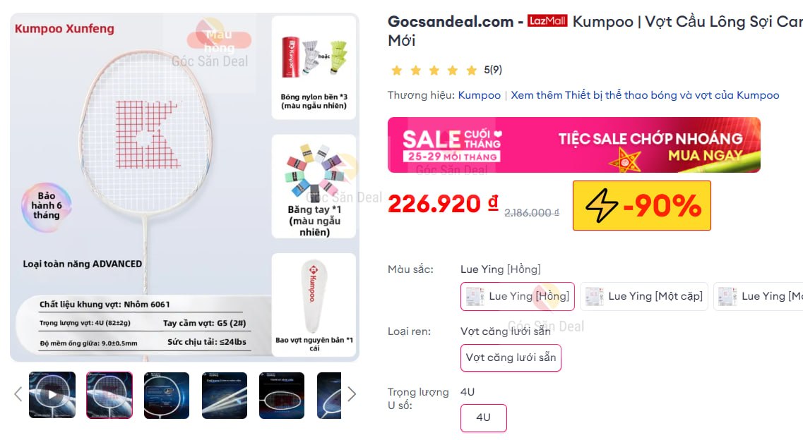 Lụm vợt cầu lông Kumpoo giá 2xx kèm quà cho ae mới tập.
- Vợt sợi carbon nhẹ, thiết kế khí động học giúp vung vợt nhanh và chuẩn.
- Cảm giác cầm nắm tốt, dễ kiểm soát, deal ngon hơn nửa giá ngoài tiệm.
👉 https://s.lazada.vn/s.MOhTs?c=c&t=p-iEX9vXy-s22peEtS
----
Kumpoo | Vợt Cầu Lông Sợi Carbon Bậc Đầu Mới