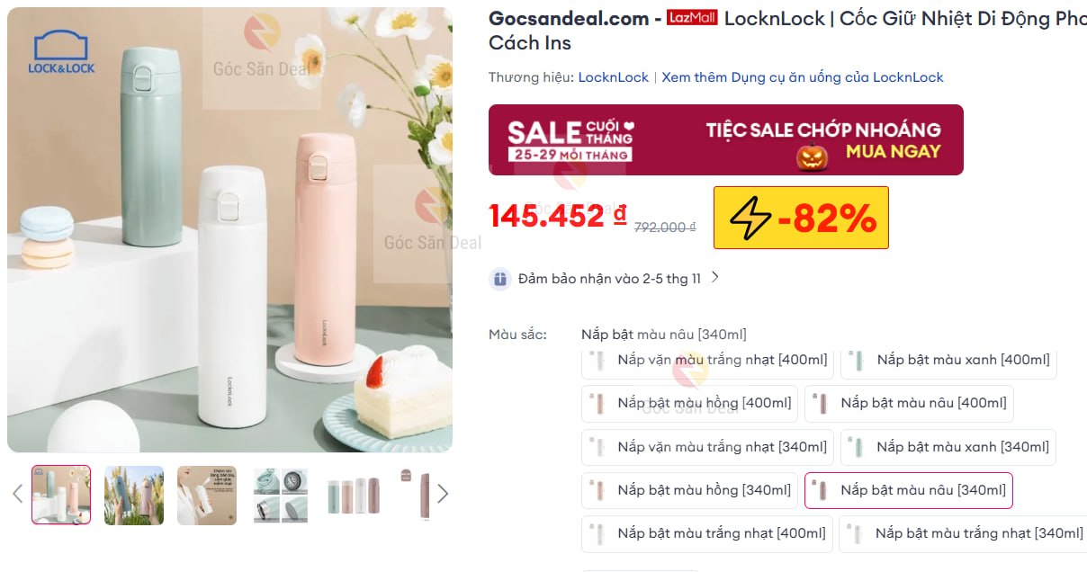 Lụm bình giữ nhiệt Lock&Lock sale rẻ gần nửa giá cho ae
- Bình giữ nhiệt dung tích nhỏ gọn, thiết kế phong cách Ins dễ thương.
- Khả năng giữ nhiệt tốt, chất liệu bền đẹp, cực tiện bỏ túi mang đi làm hay đi chơi.
👉 https://s.lazada.vn/s.IpvpR?t=p-iEX7S53-s22p2JYA
----
LocknLock | Cốc Giữ Nhiệt Di Động Phong Cách Ins