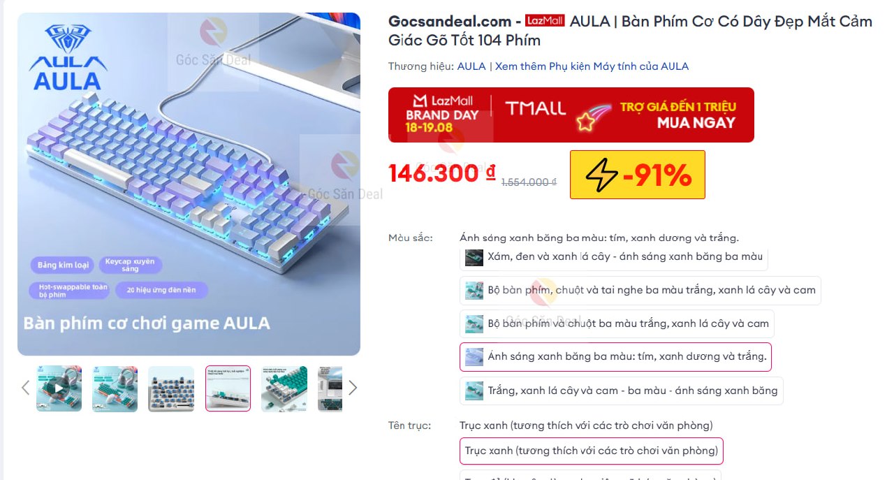 Bàn phím cơ AULA 104 phím giá 156K siêu rẻ cho ae.
- Bố cục 104 phím đầy đủ, gõ phím êm ái và thoải mái khi làm việc lâu.
- Cấu trúc bền bỉ, hỗ trợ thay thế switch nóng, lựa chọn ngon trong tầm giá cho ae văn phòng.
👉 Mua ngay :  https://s.lazada.vn/s.M86Rq?c=c&t=p-i3aNB9O-sHNTf5K
----
AULA | Bàn Phím Cơ Có Dây Đẹp Mắt Cảm Giác Gõ Tốt 104 Phím
