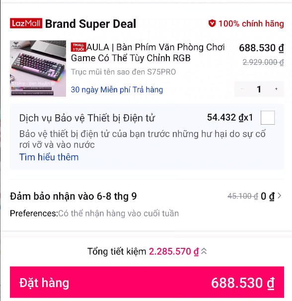 Bàn phím cơ AULA S75 Pro giá ngon cho ae cần.
- Bàn phím cơ chuyên nghiệp, hỗ trợ RGB tùy chỉnh đẹp mắt.
- Thiết kế tối ưu cho cả làm việc văn phòng và chơi game, độ bền cao.
👉 https://s.lazada.vn/s.MsJJX?c=d&t=p-iEbOpT9-s23etcal
----
AULA | Bàn Phím Văn Phòng Chơi Game Có Thể Tùy Chỉnh RGB S75 Pro