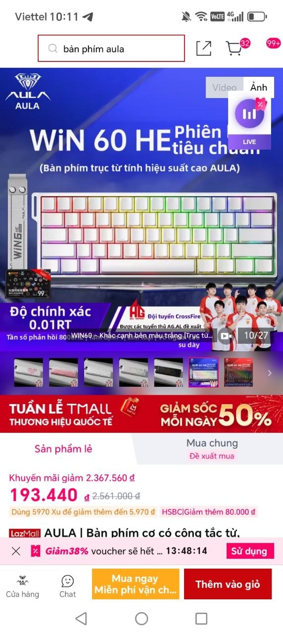 Húp bàn phím cơ AULA trục từ giá ngon cho ae game thủ.
- Bàn phím cơ trang bị trục từ cao cấp, phản hồi nhanh nhạy, hỗ trợ chơi game cực mượt.
- LED RGB đa sắc màu, kết nối có dây ổn định, giá sale quá hời cho một con phím xịn.
👉 https://gocsandeal.com/sandeal/d2KxXFx
----
AULA | Bàn phím cơ có công tắc từ, bàn phím chơi game 8K dành cho Valorant Delta, thiết bị ngoại vi RGB có dây chuyên dụng, nhiều màu sắc