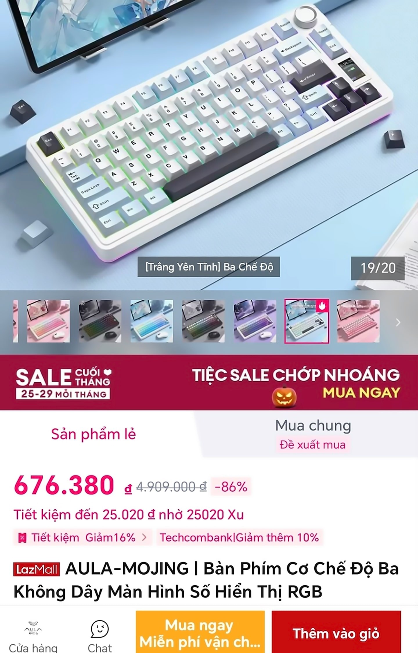 Bàn phím cơ AULA S75 Pro bản trắng giá ngon cho ae
- Bàn phím không dây 3 chế độ kết nối linh hoạt, có màn hình hiển thị số và LED RGB rực rỡ.
- Switch cơ phản hồi nhanh, thiết kế bền bỉ phù hợp cho cả chơi game lẫn làm việc văn phòng.
👉 https://s.lazada.vn/s.s4sOV?t=p-iEdVQtD-s23pZB2A
----
AULA-MOJING | Bàn Phím Cơ Chế Độ Ba Không Dây Màn Hình Số Hiển Thị RGB