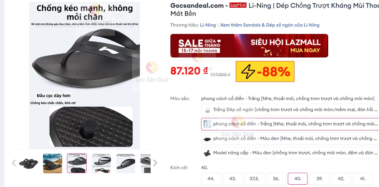 Dép Li-Ning giá 86K, sale nửa giá freeship cho ae.
- Dép thiết kế chống trượt, chất liệu bền bỉ và thoáng mát.
- Kháng mùi tốt, kiểu dáng cơ bản dễ mang đi chơi hoặc dùng hàng ngày.
👉 Mua ngay :  https://s.lazada.vn/s.MiMsc?c=c&t=p-iEfEdCo-s23xPVTs
----
Li-Ning | Dép Chống Trượt Kháng Mùi Thoáng Mát Bền
