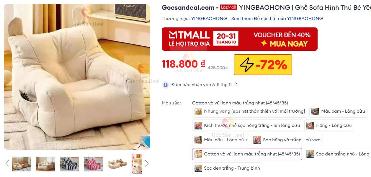 YINGBAOHONG | Ghế Sofa Hình Thú Bé Yêu
