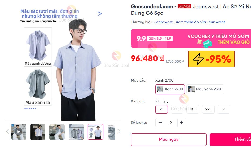 Vụt áo sơ mi Jeanswest ngắn tay họa tiết sọc giá chưa tới 1 lốp
- Thiết kế Slim Fit ôm body, họa tiết sọc cổ điển rất dễ phối đồ.
- Áo sơ mi tay lỡ phù hợp cho cả đi chơi lẫn đi làm, vải mát cho mùa hè. AE nhớ lưu mã trước khi xuống tiền nhé.
👉 https://s.lazada.vn/s.Mvu37?c=c&t=p-iEcWV6a-s23jwo2P
----
Jeanswest | Áo Sơ Mi Ngắn Tay Ôm Body Cổ Đứng Có Sọc