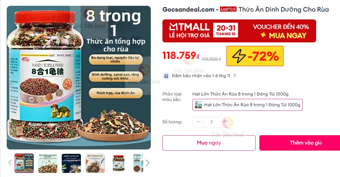 Thức Ăn Dinh Dưỡng Cho Rùa
