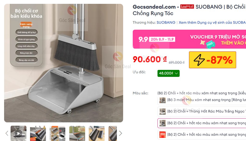 Vụt bộ 2 chổi kèm hốt rác SUOBANG giá rẻ cho ae
- Thiết kế nhỏ gọn, lông chổi dày dặn, quét bụi và tóc rất sạch.
- Bộ chổi dùng bền, tiết kiệm không gian, AE nhớ áp mã giảm giá 42K hoặc 84K dưới sản phẩm nhé.
👉 https://s.lazada.vn/s.Mwhhe?c=c&t=p-iEdIl3i-s23oiXlG
----
SUOBANG | Bộ Chổi Dọn Nhà Trong Nhà Chống Rụng Tóc