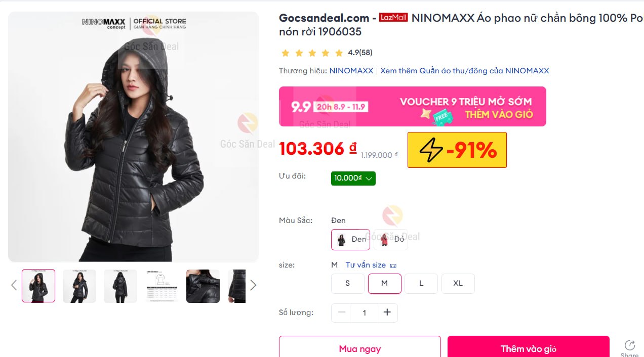 Áo phao nữ NINOMAXX chần bông giảm 91% cho CE chuẩn bị đón mùa lạnh
- Chất liệu 100% Poly, thiết kế nón rời linh hoạt, có túi trong tiện dụng.
- Form áo đẹp, mặc ấm, dễ phối với quần jean hoặc jogger. AE tặng CE dịp này là chuẩn bài.
👉 https://s.lazada.vn/s.MwH61?c=c&t=p-i2dcliN-sCyphx0
----
NINOMAXX Áo phao nữ chần bông 100% Poly nón rời 1906035