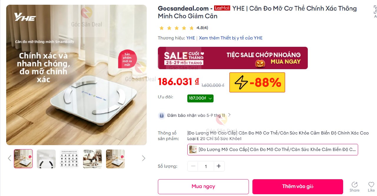Cân thông minh YHE đo mỡ cơ thể giá ngon cho ae
- Cân điện tử đo trọng lượng và tỷ lệ mỡ chính xác cao, kết nối bluetooth tiện lợi.
- Màn hình hiển thị rõ ràng, theo dõi đa dạng chỉ số sức khỏe ngay trên điện thoại.
👉 https://s.lazada.vn/s.HStal?t=p-iEcDaW5-s23vp8f9
----
YHE | Cân Đo Mỡ Cơ Thể Chính Xác Thông Minh Cho Giảm Cân
