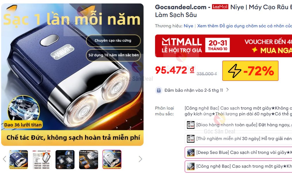 Lụm máy cạo râu Niye giá rẻ dùng sơ cua cho ae
- Máy cạo râu điện di động thiết kế nhỏ gọn, dễ dàng mang theo du lịch.
- Cạo sạch sâu hiệu quả, cạo nhanh gọn các sợi lông dày, tiện lợi cho ae.
👉 https://s.lazada.vn/s.Ipvsh?t=p-iEhfDLH-s246ACS5
----
Niye | Máy Cạo Râu Điện Cho Nam Di Động Làm Sạch Sâu