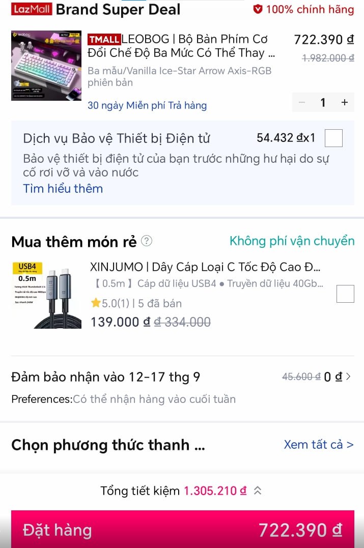 Húp phím cơ Leobog HI75C 3 mode giá cực ngon cho ae
- Bàn phím cơ 3 chế độ kết nối, hỗ trợ hot-swap thay thế switch linh hoạt.
- Bản thường đã ngon, ae thích độc lạ thì thêm xí tiền quất bản phi hành gia nhìn bao cháy.
👉 https://s.lazada.vn/s.Mw8kL?c=d&t=p-iEghr9n-s241XyJa
----
LEOBOG | Bộ Bàn Phím Cơ Đổi Chế Độ Ba Mức Có Thể Thay Thế Linh Kiện HI75C
